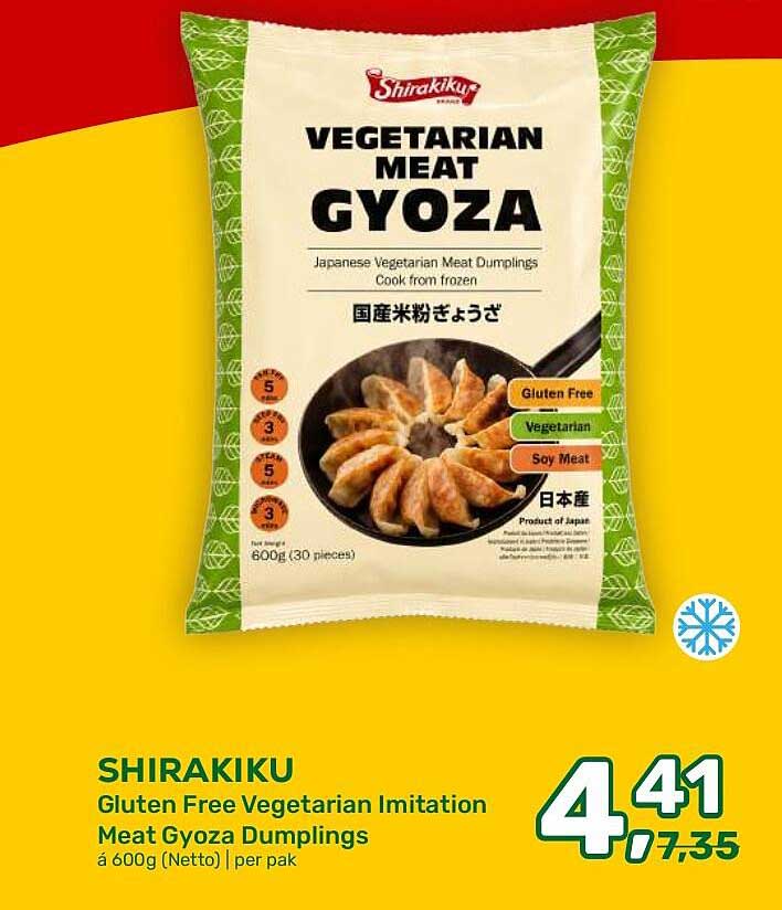 SHIRAKIKU Gluten Free Vegetarian Imitation Meat Gyoza Dumplings