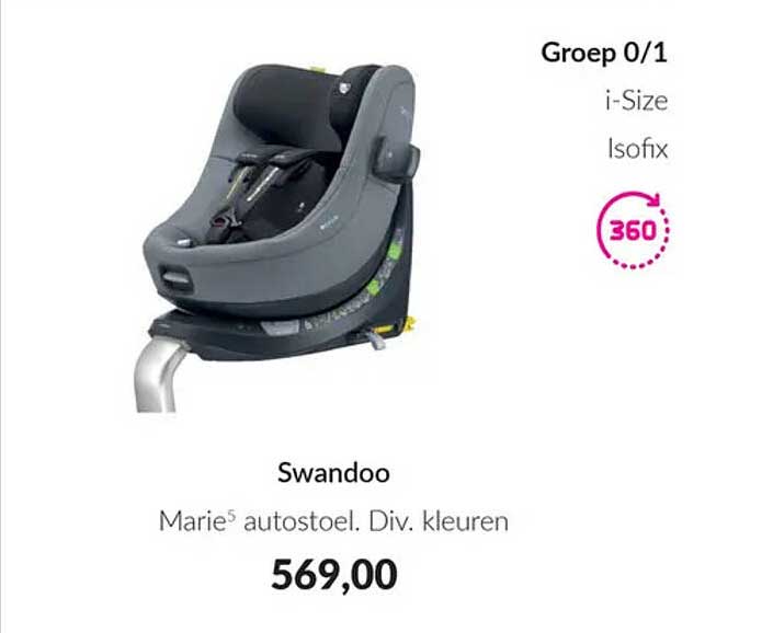Swandoo Marie⁵ autostoel. Div. kleuren