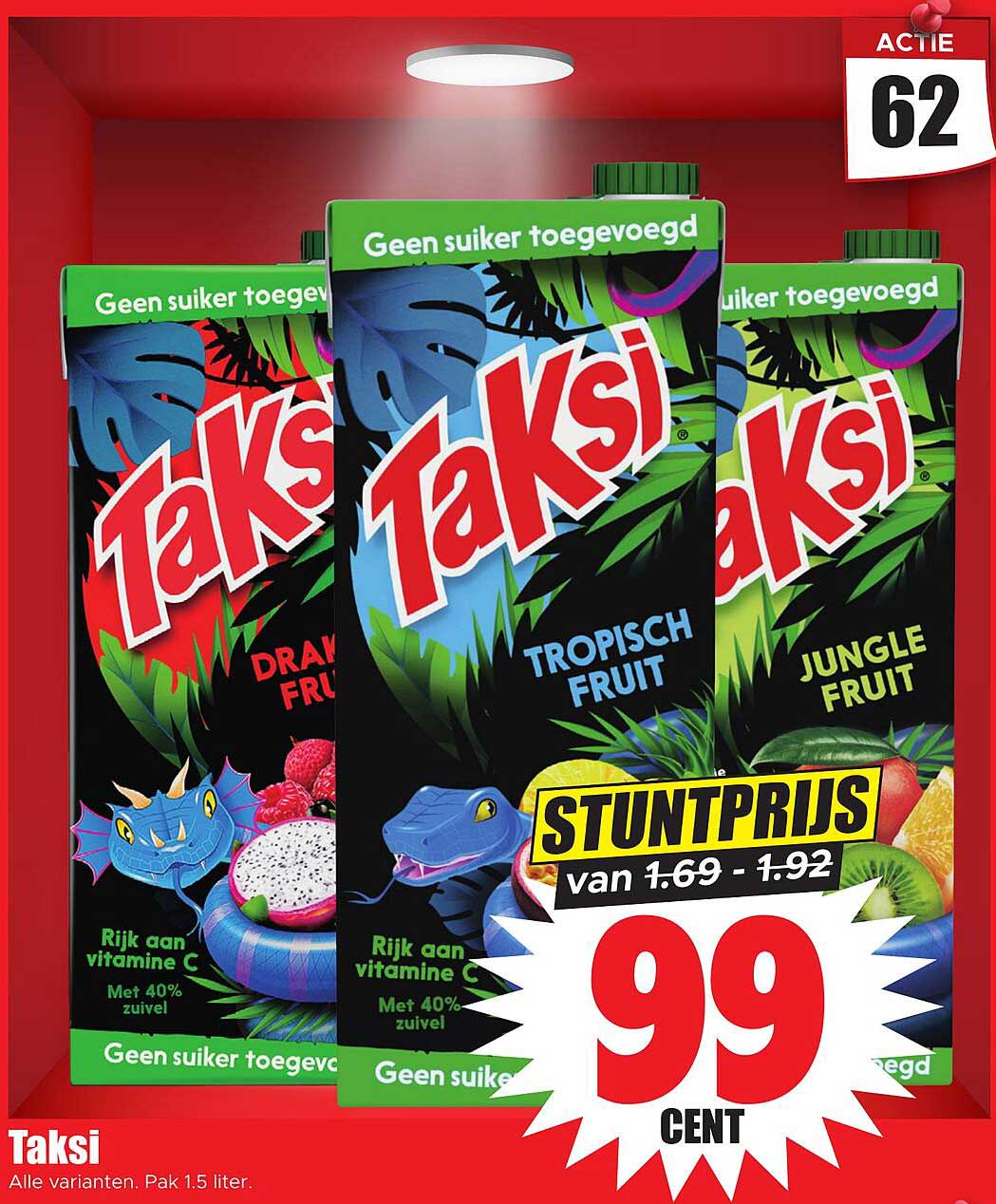 Taksi Alle varianten. Pak 1.5 liter. STUNTPRIJS