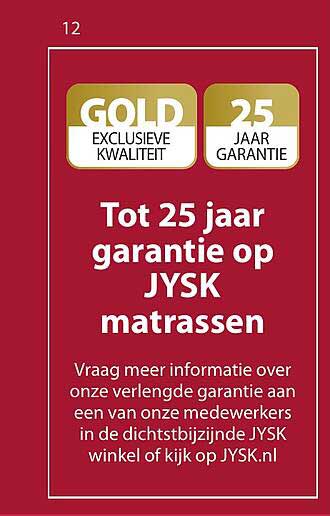 Tot 25 jaar garantie op JYSK matrassen