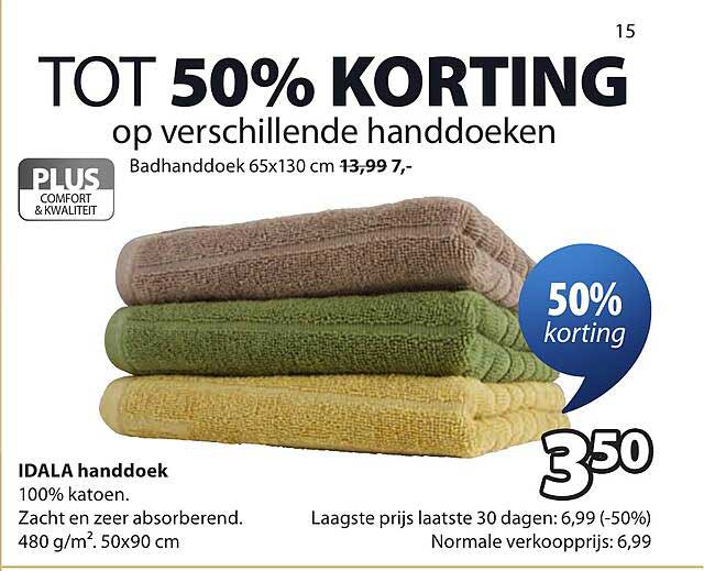 TOT 50% KORTING op verschillende handdoeken