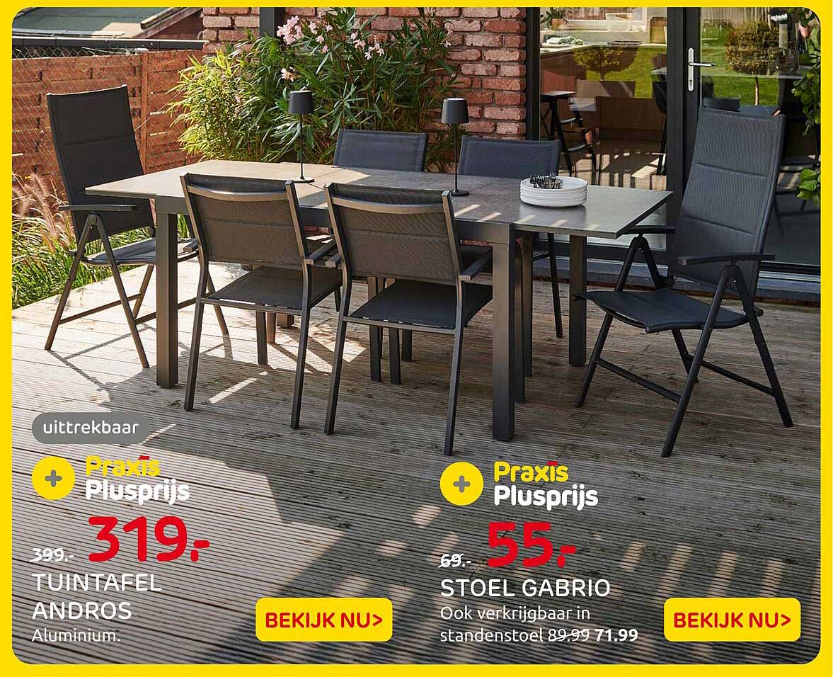 TUINTAFEL ANDROS Aluminium. Plusprijs