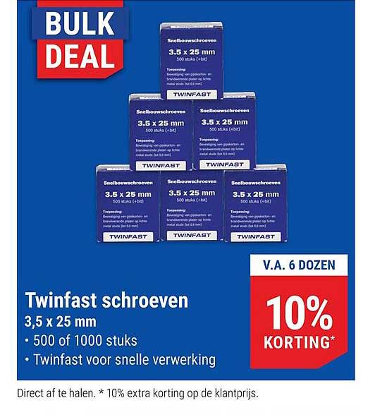 Twinfast schroeven 3,5 x 25 mm 10% KORTING*