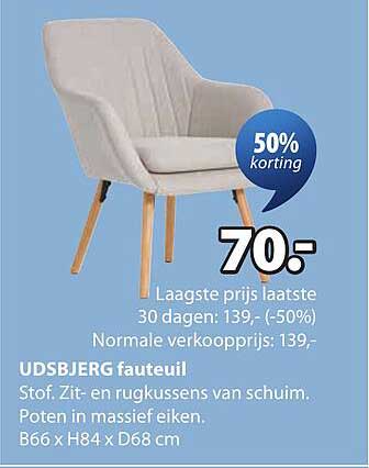 UDSBERG fauteuil 50% korting