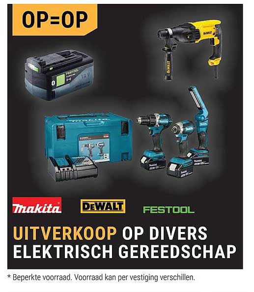 UITVERKOOP OP DIVERS ELEKTRISCH GEREEDSCHAP