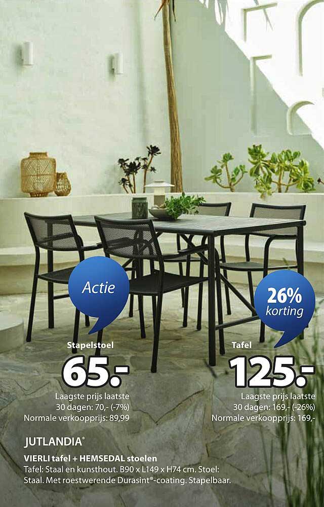 VIERLI tafel + HEMSEDAL stoelen