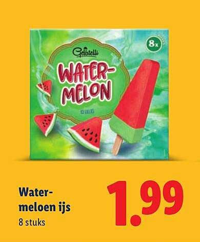 Water-meloen ijs 8 stuks