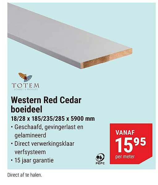 Western Red Cedar boeideel