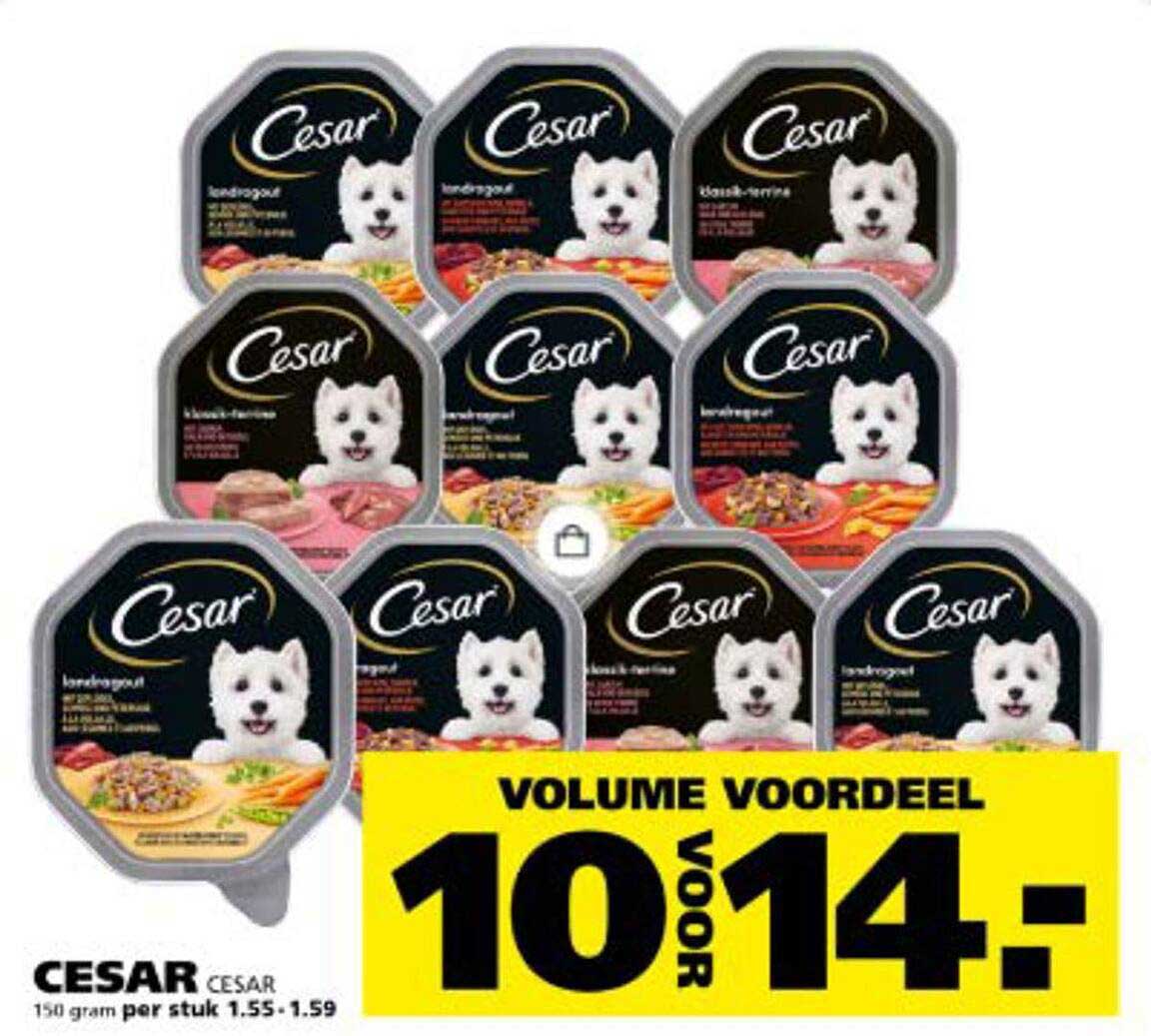 Cesar hondenvoer 150 gram - 10 voor €14