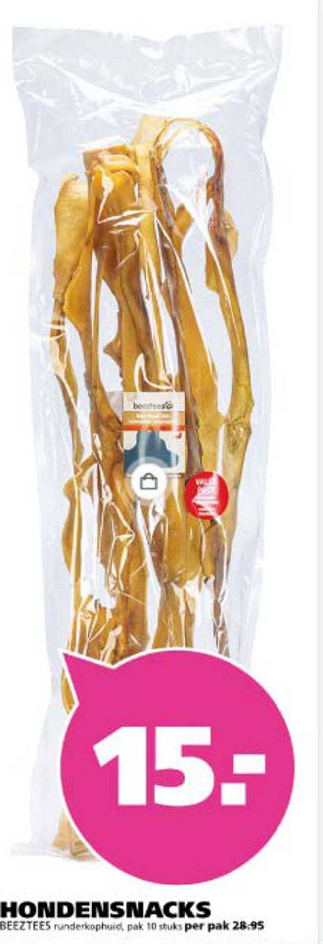 HONDENSNACKS BEEZTEES RUNDERKOPHAUID, PAK 10 STUKS PER PAK 28.95