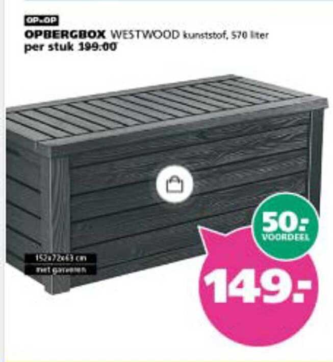 OPBERGBOX WESTWOOD kunststof, 570 liter per stuk 199,00