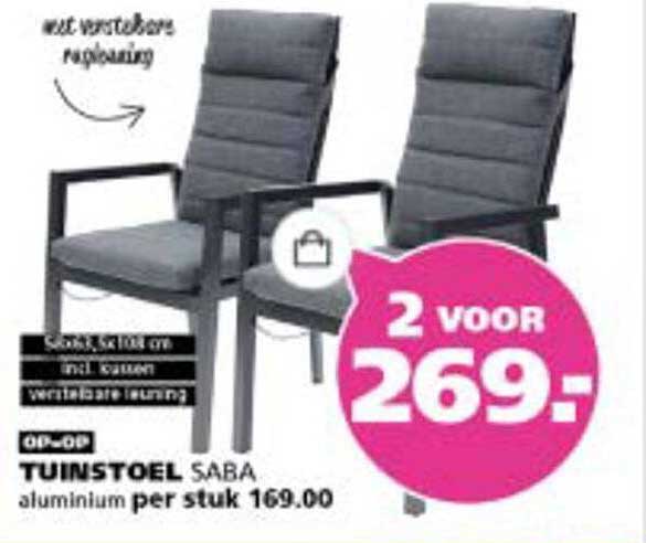 TUINTSTOEL SABA aluminium per stuk 169.00