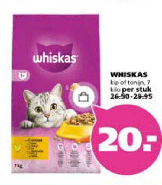 WHISKAS kip of tonijn, 7 kilo per stuk