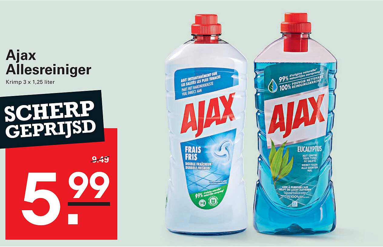 Ajax Allesreiniger 3 x 1,25 liter