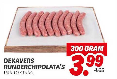 DEKAVERS RUNDERCHIPOLATA’S Pak 10 stuks.
