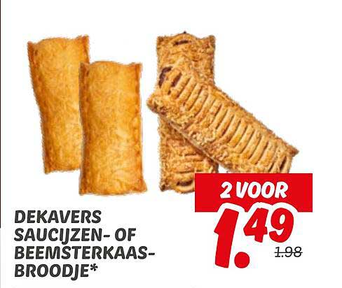 Dekavers saucijzen- of Beemsterkaas-broodje*
