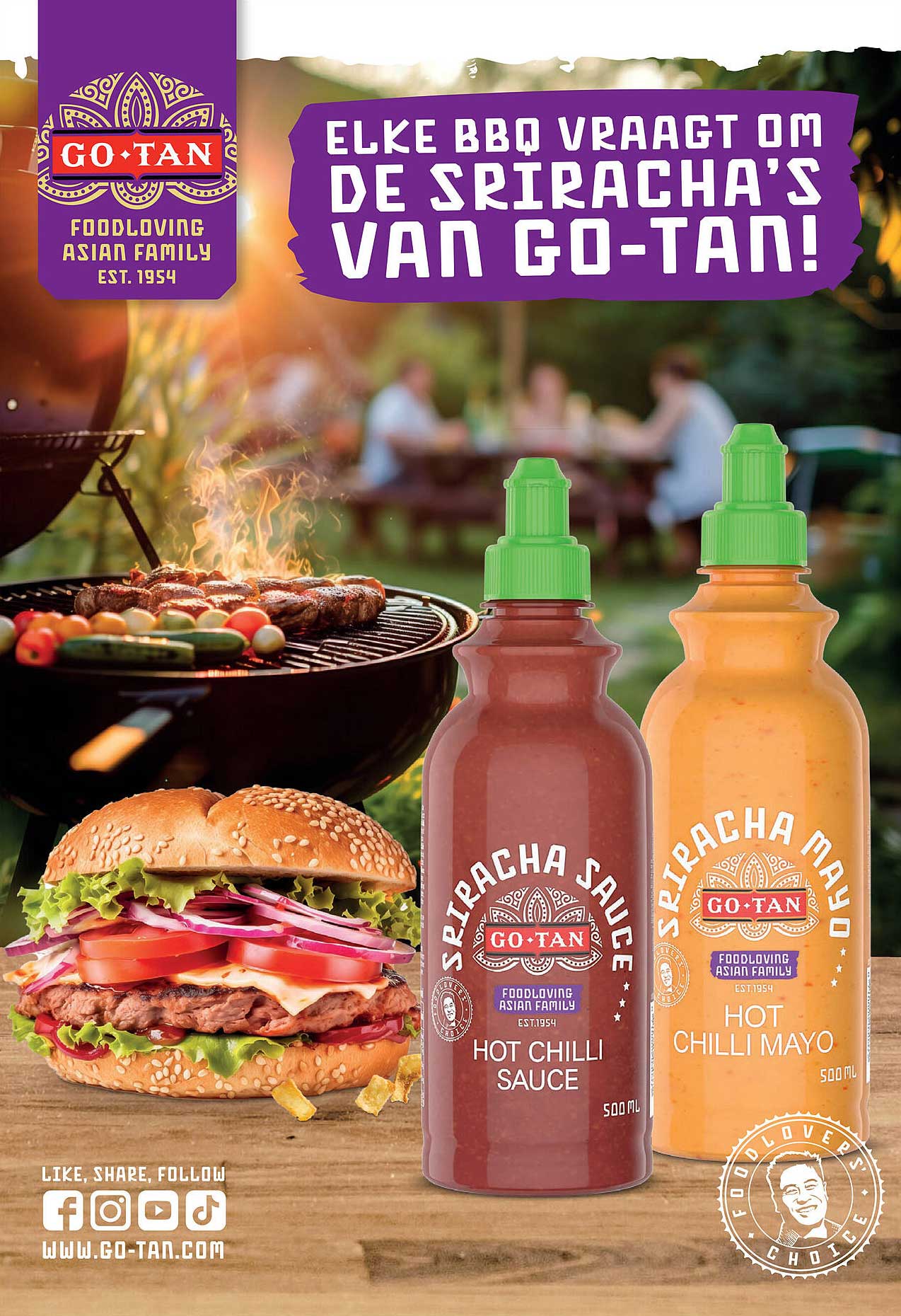 Elke BBQ vraagt om de Sriracha’s van Go-Tan!