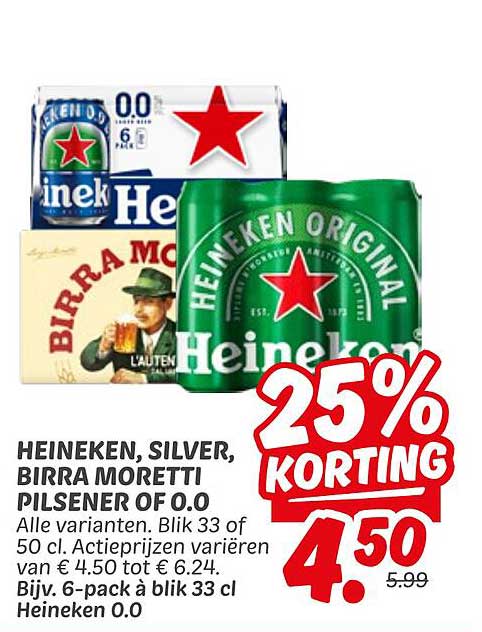 HEINEKEN, SILVER, BIRRA MORETTI PILSENER OF 0.0