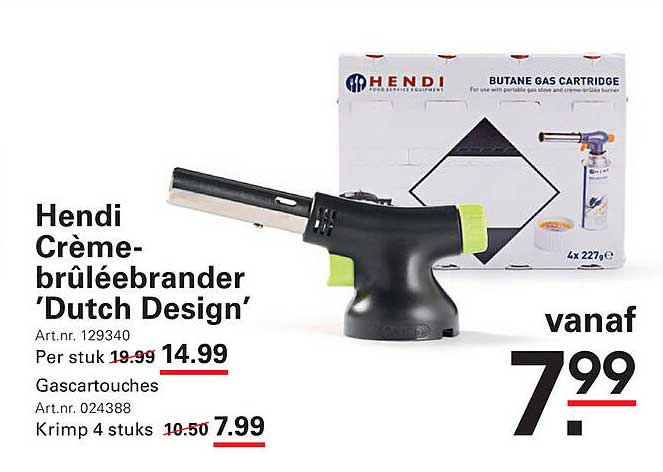 Hendi Crème-brûléebranders 'Dutch Design'