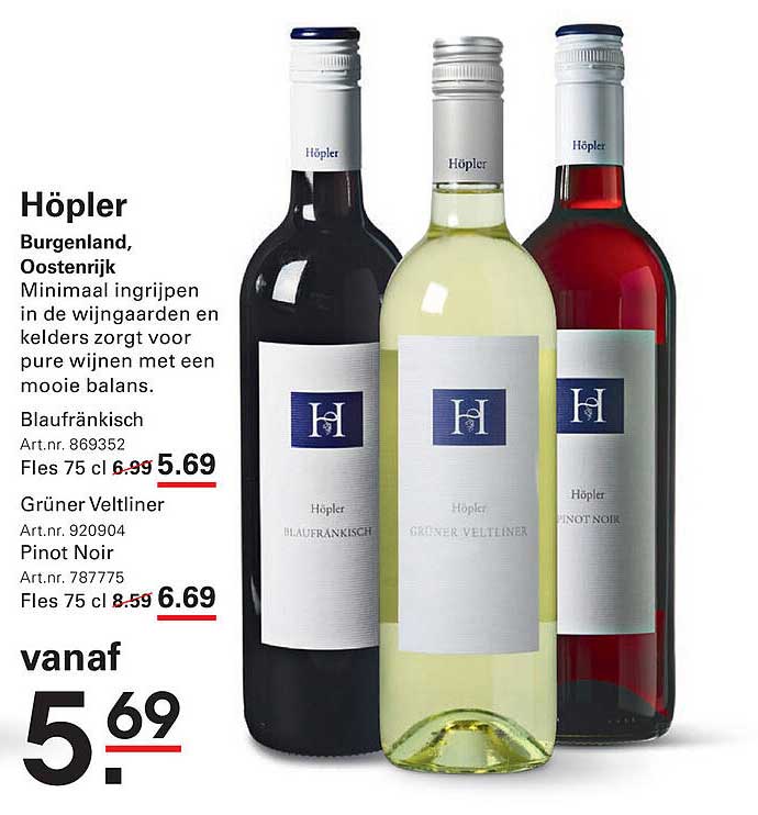 Höpler wijn 75 cl vanaf 5,69