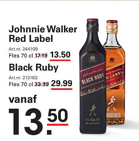 Johnnie Walker Red Label en Black Ruby