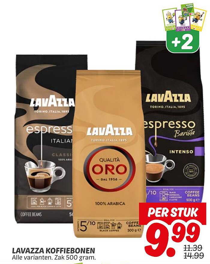 LAVAZZA KOFFIEBONEN - Alle varianten. Zak 500 gram.