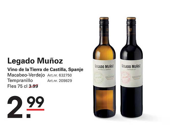 Legado Muñoz Vino de la Tierra de Castilla, Spanje Macabeo-Verdejo & Tempranillo