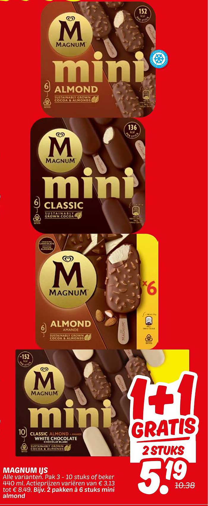 MAGNUM IJS 1+1 GRATIS 2 STUKS