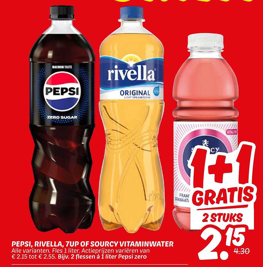 PEPSI, RIVELLA, 7UP OF SOURCY VITAMINWATER