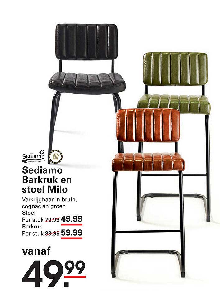 Sediamo Barkruk en stoel Milo