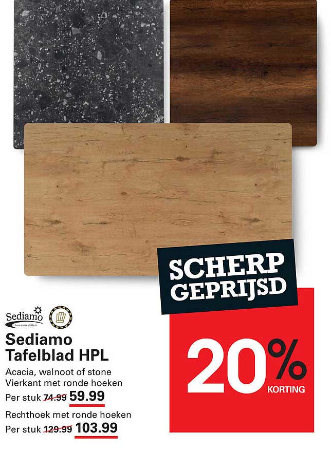 Sediamo Tafelblad HPL