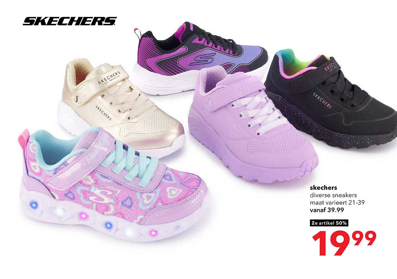 skechers diverse sneakers maat varieert 21-39 vanaf 39,99