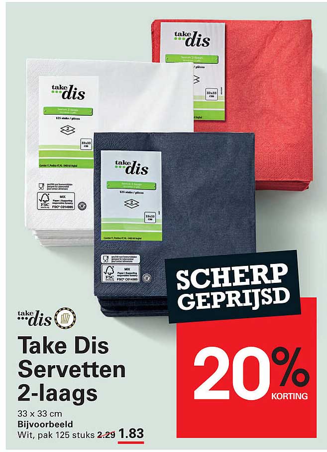 Take Dis Servetten 2-laags