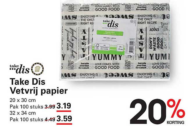 Take Dis Vetvrij papier