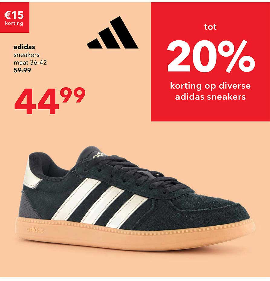 Tot 20% korting op diverse adidas sneakers