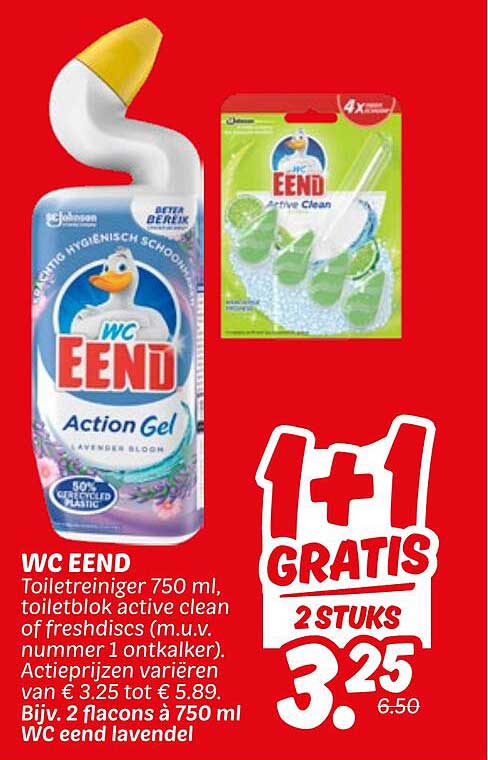 WC EEND Toiletreiniger 750 ml, toiletblok active clean of freshdiscs (m.u.v. nummer 1 ontkalker)