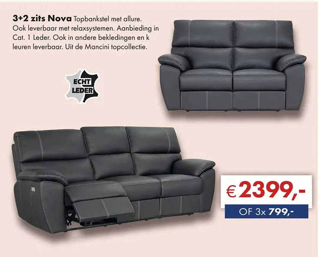 3+2 zits Nova Topbankstel met allure