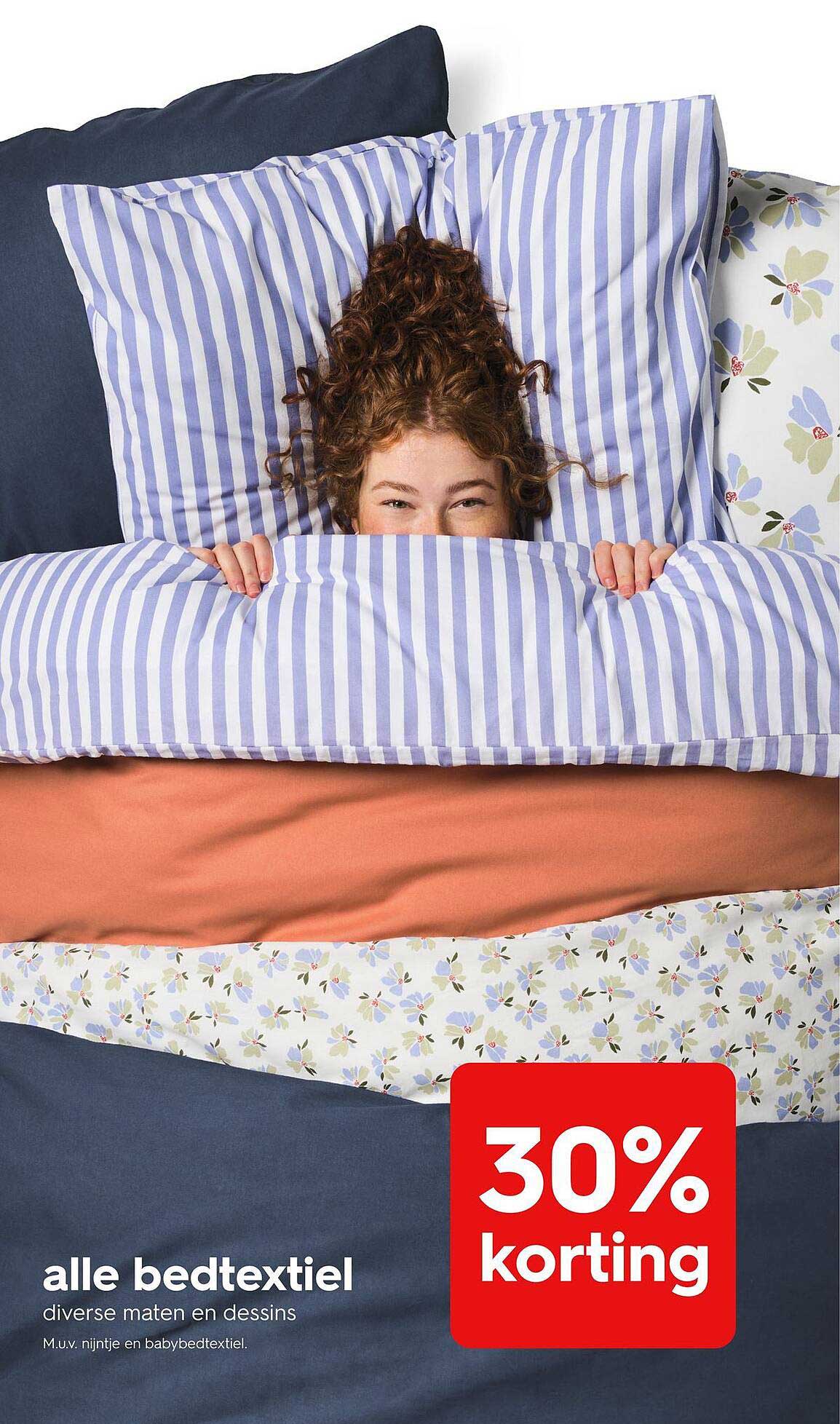 alle bedtextiel diverse maten en dessins 30% korting