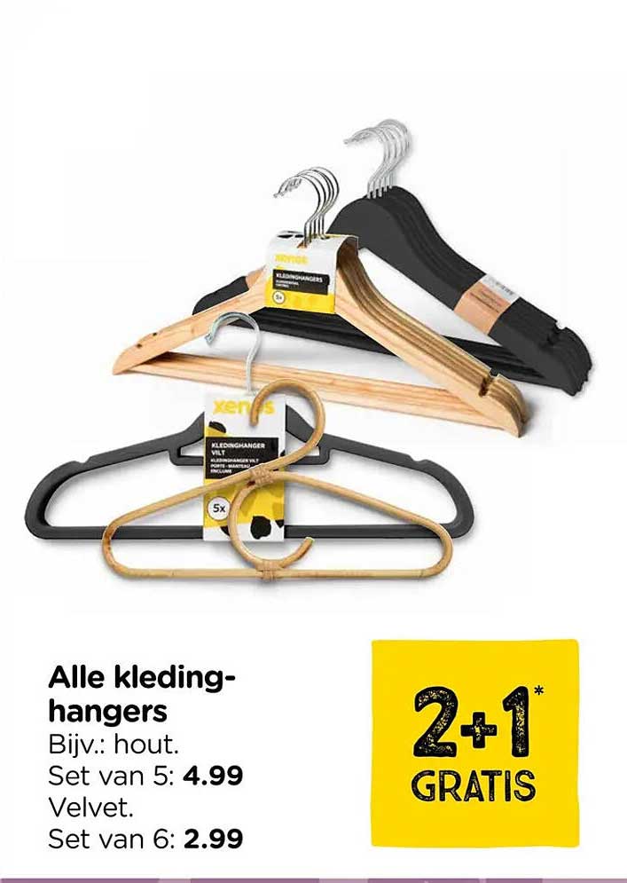 Alle kleding-hangers 2+1 GRATIS