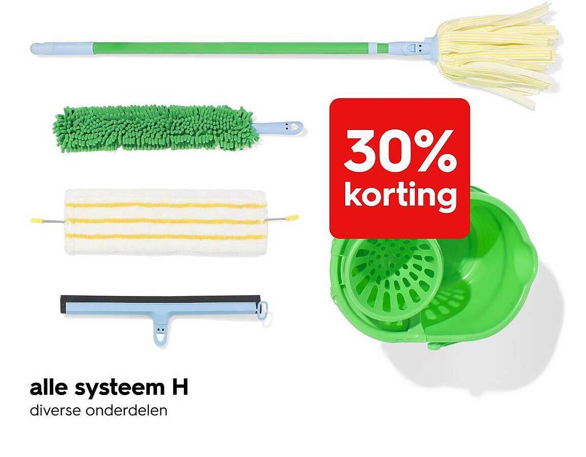 alle systeem H diverse onderdelen 30% korting
