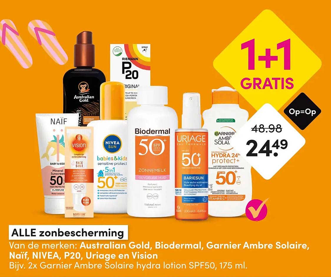 ALLE zonbescherming 1+1 GRATIS