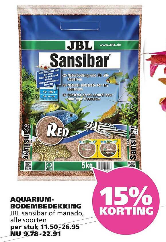 AQUARIUM-BODEMBEDEKKING JBL sansibar of manado, alle soorten 15% KORTING