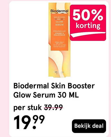 Biodermal Skin Booster Glow Serum 30 ML 50% korting