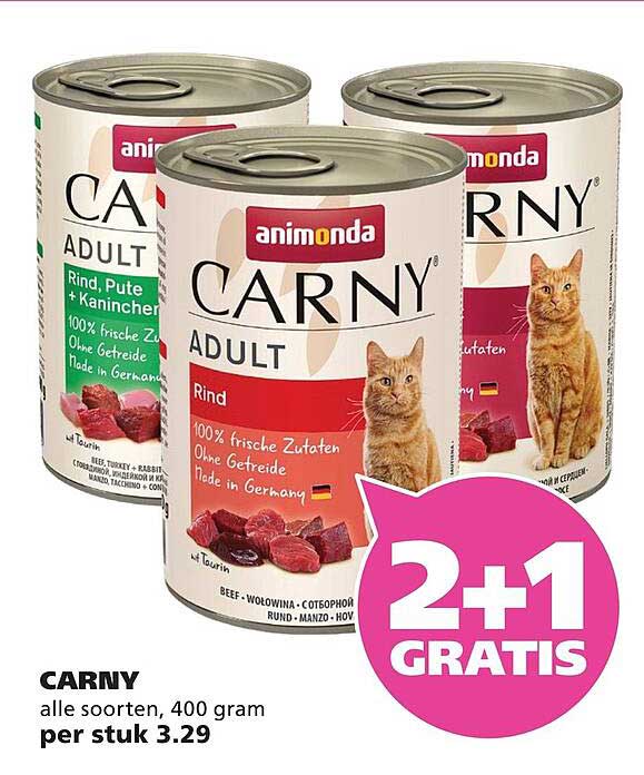 CARNY alle soorten, 400 gram 2+1 GRATIS