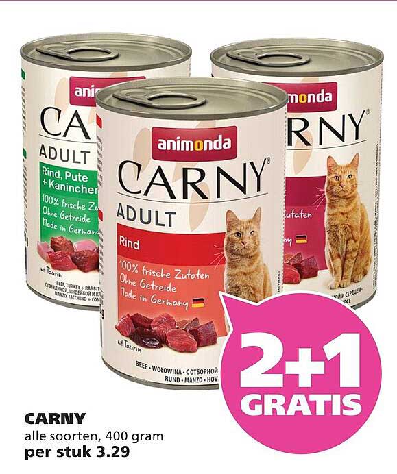CARNY alle soorten, 400 gram 2+1 GRATIS