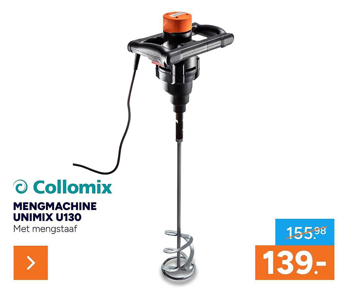 Collomix Mengmachine Unimix U130 Met mengstaaf