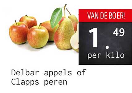Delbar appels of Clapps peren