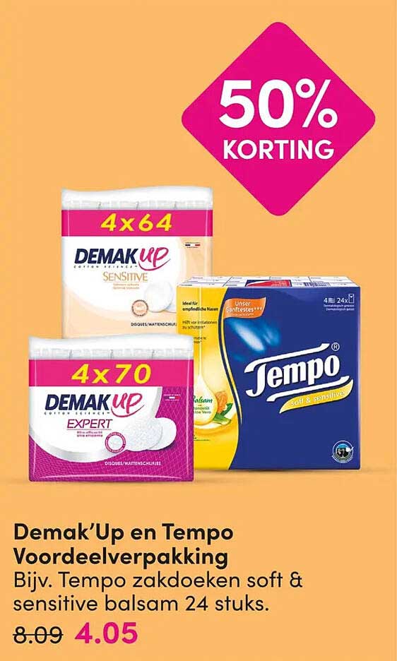 Demak’Up en Tempo Voordeelverpakking 50% KORTING