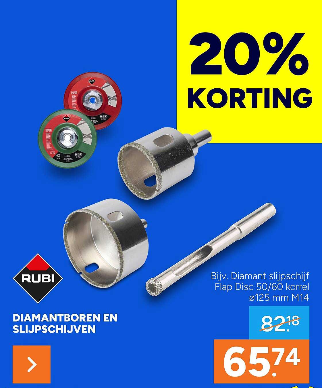 DIAMANTBOREN EN SLIJPSCHIJVEN 20% KORTING