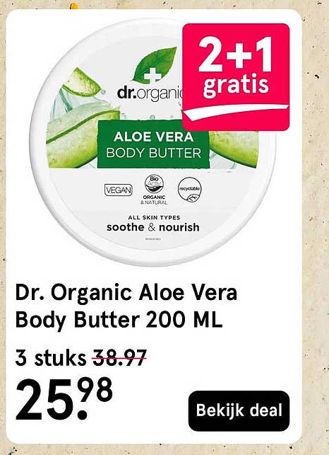 Dr. Organic Aloe Vera Body Butter 200 ML 2+1 gratis